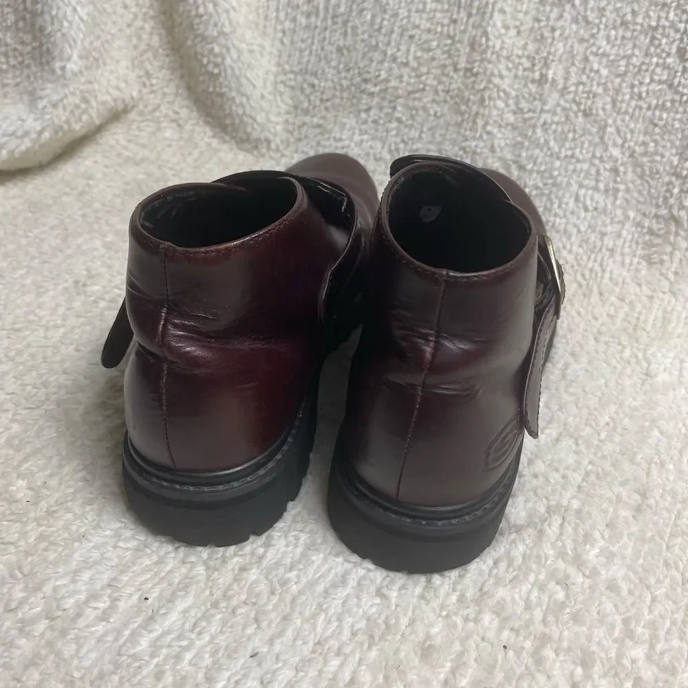 Skechers Men's Dark Burgundy Leather ankle Boots SZ11
